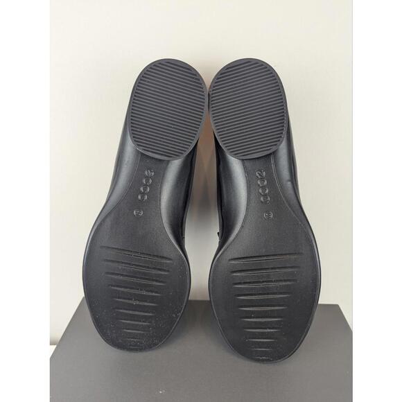 Ecco Sculpted LX Black Leather and Suede Dress Penny Loafers with Silver Accent - Picture 8 of 8